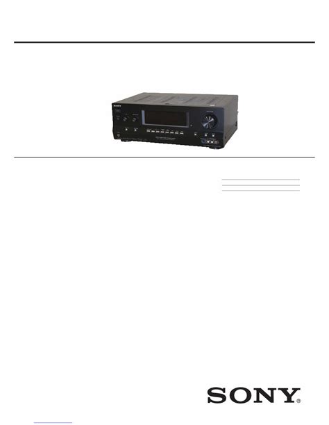 Sony str dh800 multi channel av receiver service manual. - Yamaha at115 nouvo owners manual download.