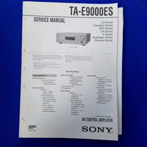 Sony ta e 9000 es original service manual. - Komatsu pw20 1 und pw30 1 bagger servicehandbuch.