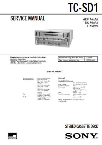 Sony tc sd1 stereo cassette deck service manual. - Bomag roller bw 75 ad operating manual.