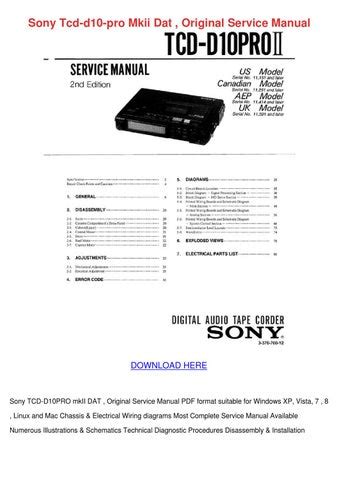 Sony tcd d10 pro mkii dat manuale di servizio originale. - 1997 honda trim tilt repair manual.