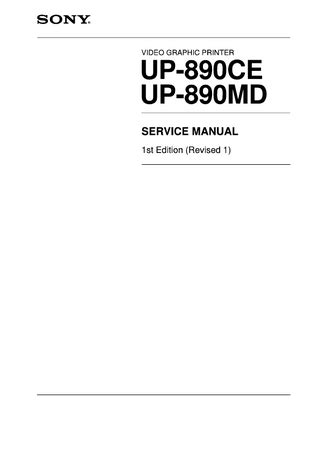 Sony up 890ce up 890md service manual. - Manual de servicio de la impresora epson stylus c67 c68 y d68.