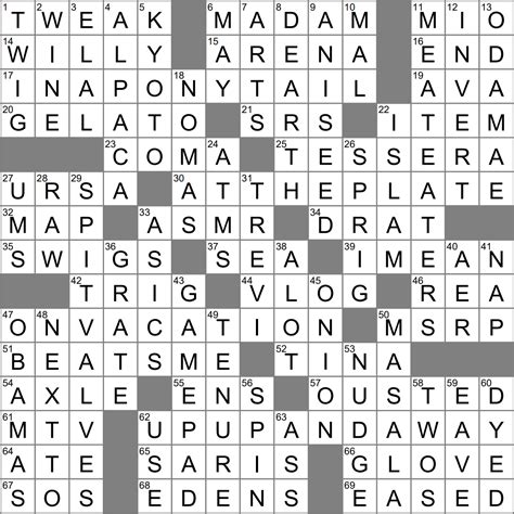 The Crossword Solver found 30 answers to "soothing tube genre for short", 4 letters crossword clue. The Crossword Solver finds answers to classic crosswords and cryptic crossword puzzles. Enter the length or pattern for better results. Click the answer to find similar crossword clues.