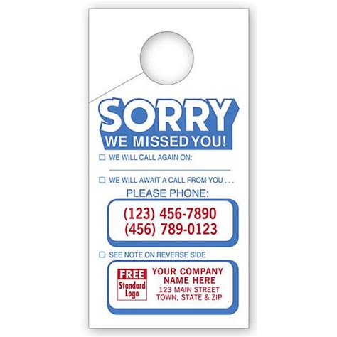 Sorry We Missed You Door Hangers Designsnprint