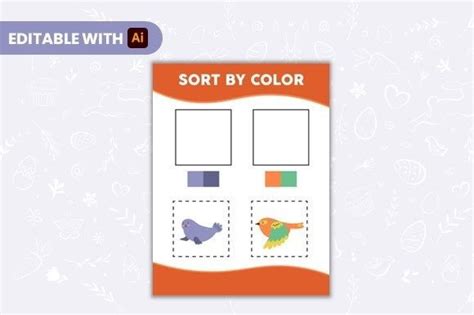 Sort by Color Animals Worksheet for Kids Graphic by studiogenic7 ...