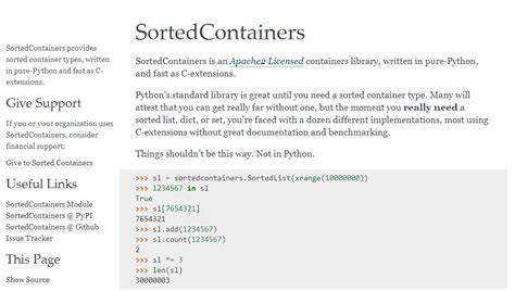 Sortedcontainers python.  If you can Python Sorted Container Types: Sorted List, Sorted Dic...