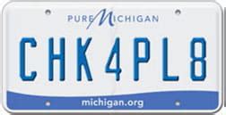 Sos personalized plate. Calculate plate fees: Michigan law [Michigan Vehicle Code (MCL 257.217(4)] requires dealers to apply for title and registration on behalf of their customers. When a customer needs a new plate, the dealer must calculate the plate fee and record this information on the RD-108, Application for Michigan Title - Statement of Vehicle Sale. 