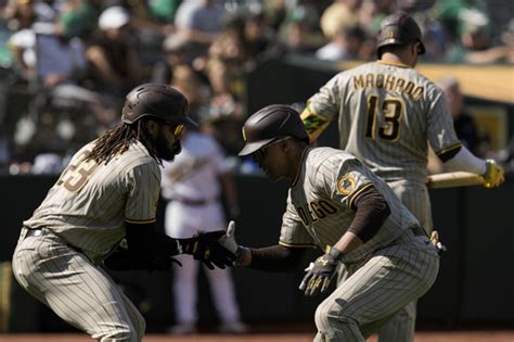 Soto’s 2 homers lead Padres to 1st 4-game winning streak and 10-1 win over Athletics