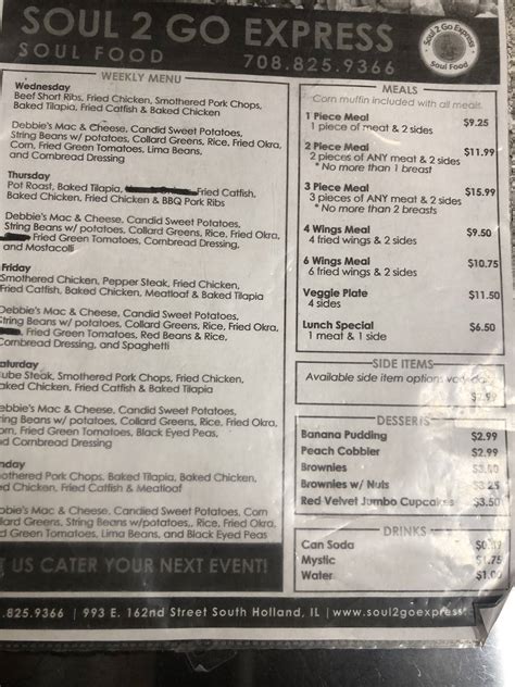 Soul 2 go south holland menu. South Holland, IL Restaurant Guide. See menus, reviews, ratings and delivery info for the best dining and most popular restaurants in South Holland. 