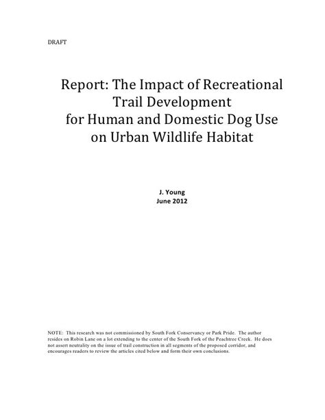 Soulard Danielle Impact of Recreation Trails on Wildlife Species