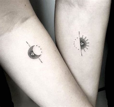 Soulmate sun and moon couple tattoo. Smile. If your partner is someone who always makes you laugh, you'll love this low-key tattoo idea. Whenever you hold each other's hands, your tattoos will form the cutest smile. ;) You can get creative with the placement, too! Reel-to-real life couple Jane Oineza and RK Bagatsing, for instance, got a similar couple tattoo on their pinky fingers. 