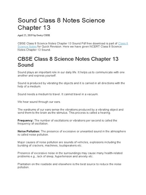 Sound chapter class 8 pdf.  When you connect speakers, headphones, Bluetooth headset,...