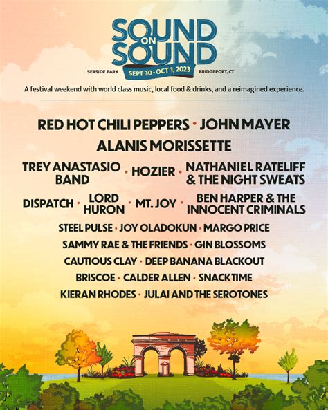 Sound on sound festival. The Sound on the Sound Music Festival at Seaside Park in Bridgeport makes Connecticut a 2-day mecca for music. Featuring A-list acts like Red Hot Chili Peppers and John Mayer, this year's event will draw fans from far and wide. BUY TICKETS NOW 