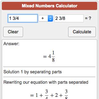 Soup calculator mixed numbers - Math Projects