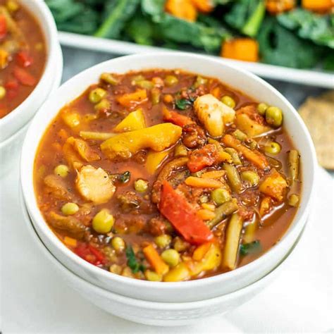 Soup with frozen veggies. Heat 1 tbsp oil until very hot in a large, heavy based pot over high heat. Pat beef dry with paper towels, then sprinkle with salt and pepper. Brown beef aggressively in 2 or 3 batches, adding more oil if needed. Remove browned beef into a bowl. If pot looks dry, add a touch more oil. 