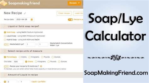 My Soap Calc™ is a web-based free lye soap calculato