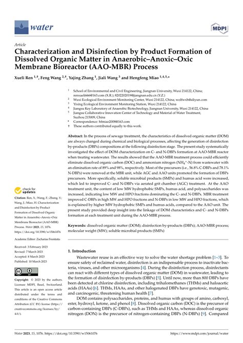 Source Characterization of Disinfection u S Byproduct …