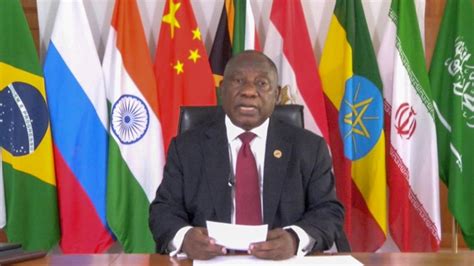 South African leader accuses Israel of war crimes. Putin and Xi strike more cautious note at meeting