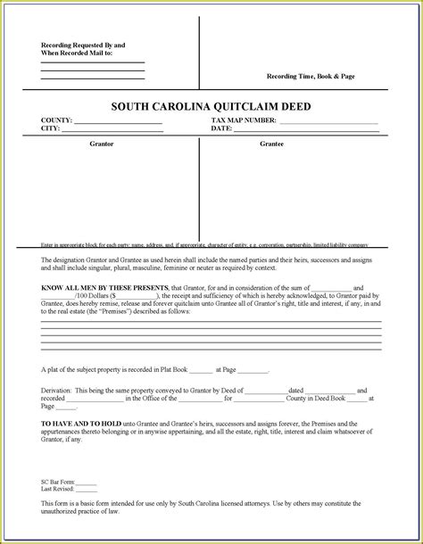 South Carolina Quick Deed Form Form Resume Examples MoYoWOWYZB