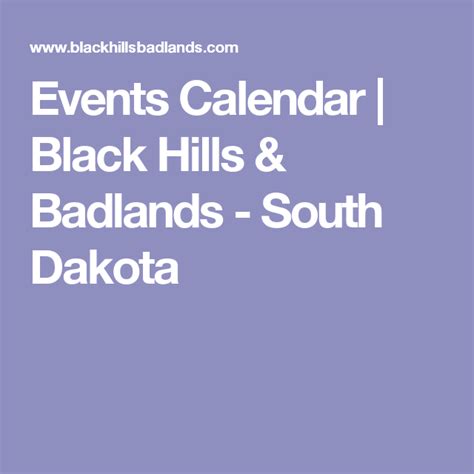 South Dakota Calendar Of Events