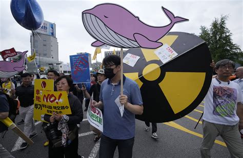 South Koreans protest Japan’s plans to release treated wastewater from damaged Fukushima plant