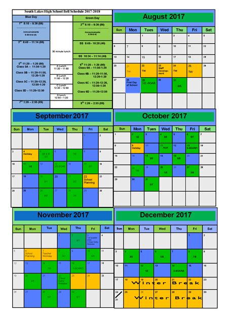 South Lakes Calendar