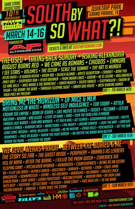 South by so what. South By So What?! 2013. Oct 25 - 26, 2013 (10 years ago) Quiktrip Park Grand Prairie, Texas, United States 