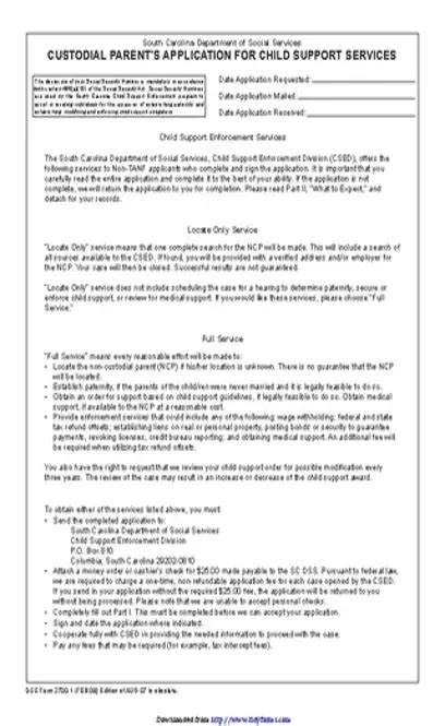 South carolina emergency child custody forms.  This guide outlines the practical ste...