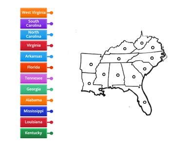 Southeast States Map Teaching Resources TPT