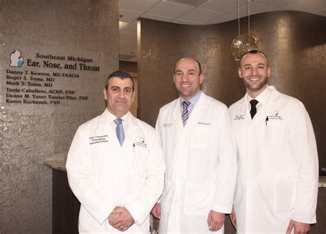 Specialties: Specializing in: - Physicians & Surgeons - Physicians & Surgeons, Otorhinolaryngology (Ear, Nose & Throat) Established in 2004. Southeast Michigan Ear, Nose, and Throat was started in 2004. Dr. Danny Kewson, Dr. Roger Toma, and Dr. Mark Toma are all equal business owners with a combined experience of over 25 years.. 