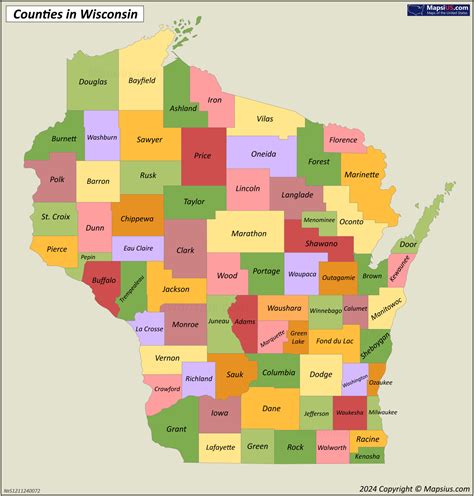 Southeast wisconsin county map.  Comprised mostly of rural communities...