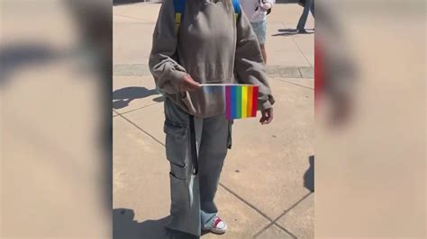 Southern California student protests school flag ban by handing out hundreds of Pride flags