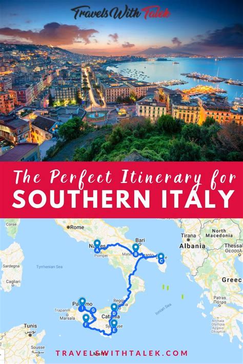 Southern italy itinerary. Suggested Itineraries in Italy Italy is so vast and treasure-filled that it’s hard to resist the temptation to pack in too much in too short a time. It’s a dauntingly diverse and complex destination, and you can’t even skim the surface in 1 or 2 weeks—so relax, don’t try. If you’re a first-time visitor with little touring time on ... 