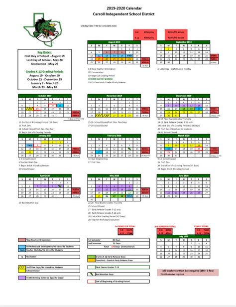 Southlake Carroll Calendar 2022