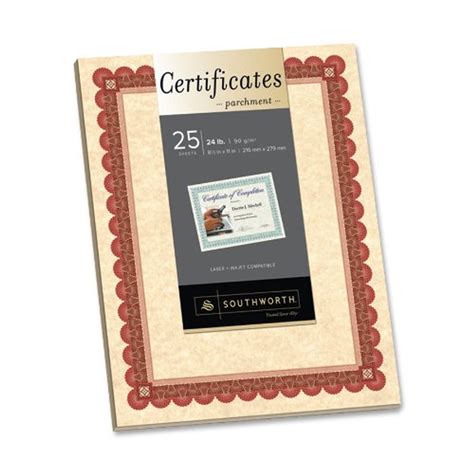 Southworth Ct5r Parchment Certificates - 8.50" X 11" - Inkjet