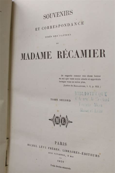 Souvenirs et correspondance tirés des papiers de madame récamier. - Australian standard method of measurement of building works 6th edition.