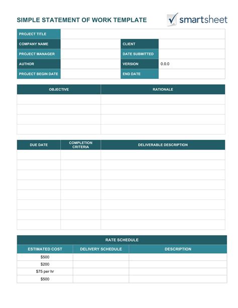 Sow Example Template For Your Needs