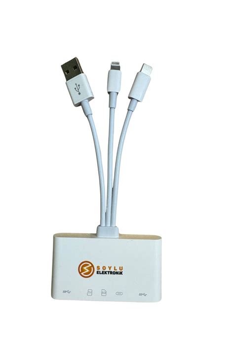 Soylu elektronik 5-in-3 Usb-Type c-Lightning to SD-TF-USB.
