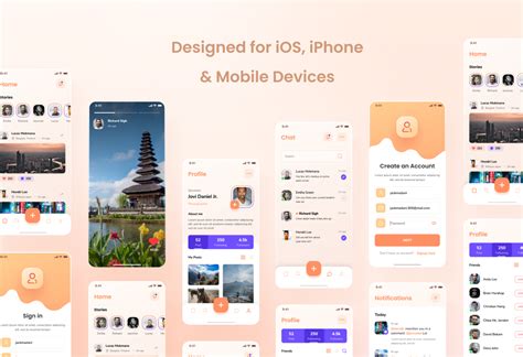Soziety Social Network iOS App Design Figma Template by peterdraw