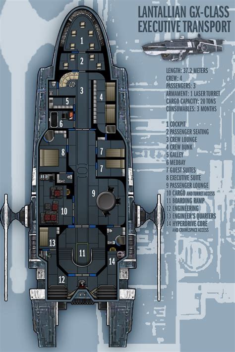 Space Cargo Ship Deck Plan