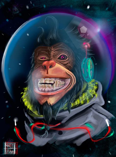 Space Monkey Drawing