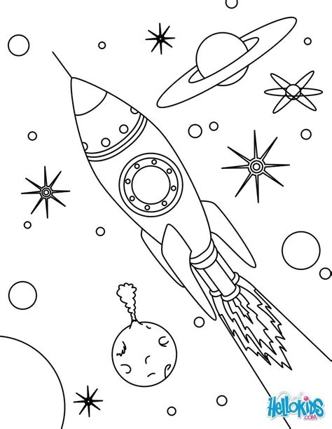 Space Rocket Coloring Page