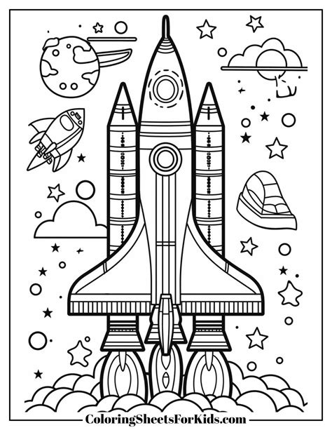 Space Shuttle Coloring Shee