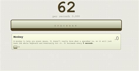 Spacebar clicker cheat code. ️ Use this spacebar clicker unblocked for keyboard to count the number of clicks on the space bar or to compete with friends. The site named also Space Bar Counter - is an … 