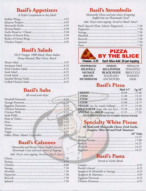 Spaghetti - Menu - Basil Pizza & Wine Bar - Perrysburg