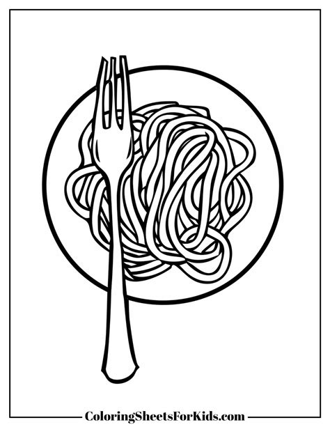 Spaghetti Coloring Page
