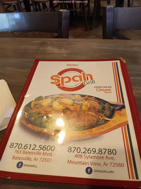 Spah Grill Batesville. 377 Reviews. $. 763 Batesville Blvd. Batesville, AR 72501. Orders through Toast are commission free and go directly to this restaurant. Call. Hours. Directions. . 