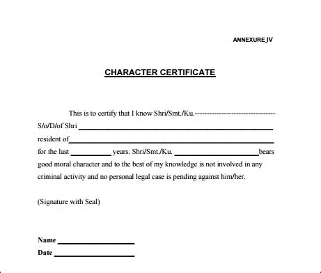 Spain character certificate.  For this purpose, a certificate of crimes of a se...