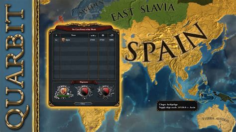  I need tips how to form Spain (finally) First advice, swich your EU4 to English ASAP, the German translation is terrible (at least it was when I started). France got Barcelona because they occupied it and you gave it to them. Try to get some strong allies (England and Austria are usually always up to fight the French) and build up your army by ... 