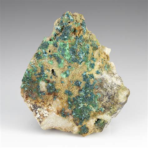 Spangolite is a blue-green mineral that forms in the oxidation zone of copper deposits. The spangolite crystals in this specimen are small but well-formed. How To Use Mineral In A Sentence. A mineral is a naturally occurring inorganic substance that has a crystalline structure and a definite chemical composition. . 