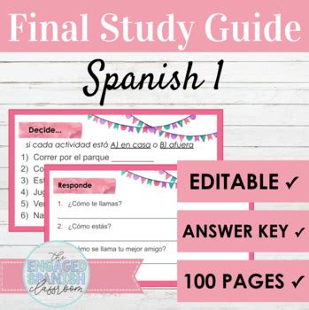 Spanish 1 Study Guide Questions